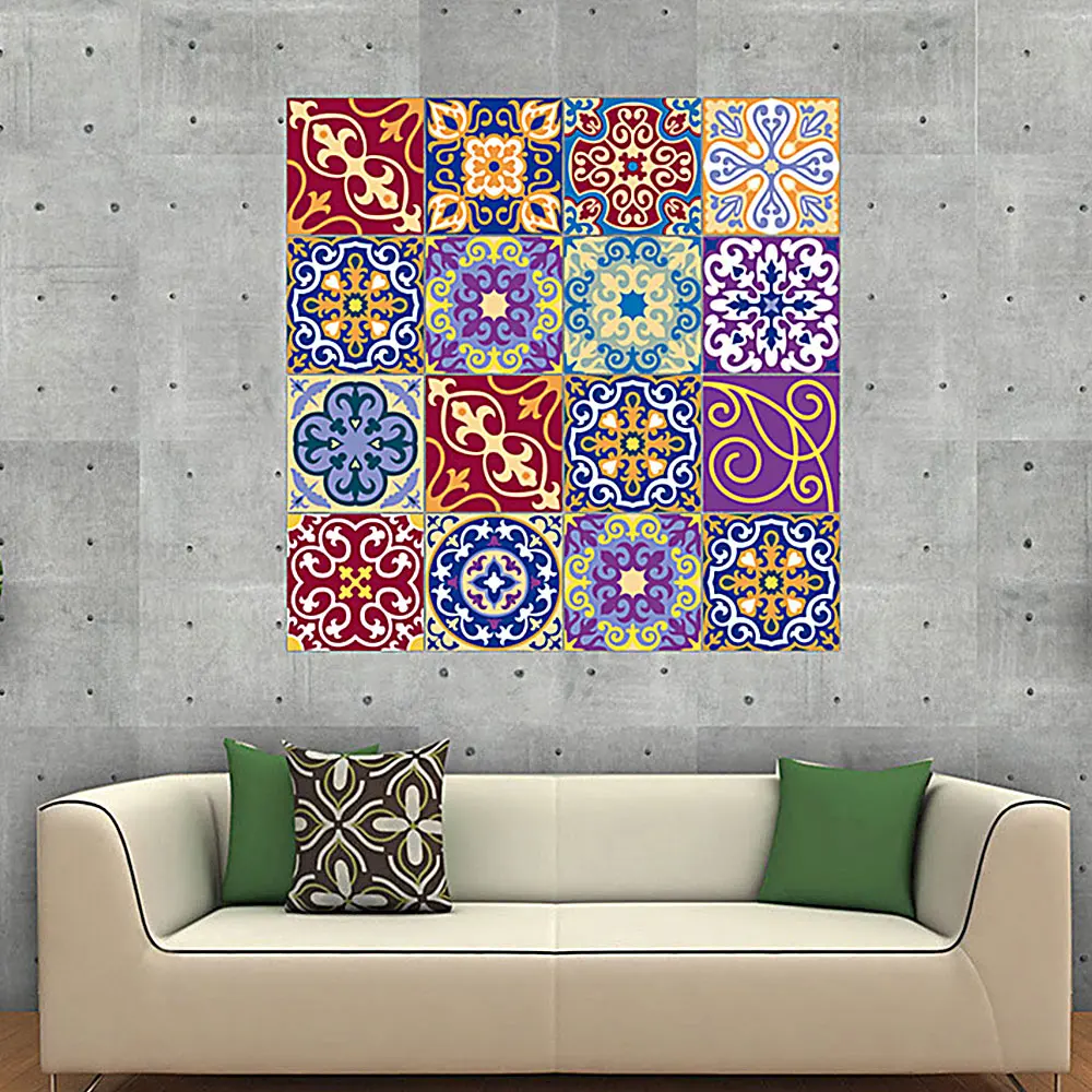 

20*100cm Any Combination With Tile Stickers Moroccan Style PVC Tile With A Few Decorative Background Wall Stickers