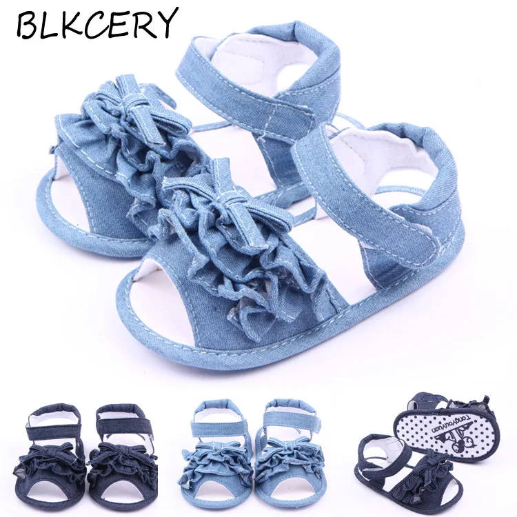 New Baby Girl Sandals for Summer Shoes Soft Sole Newborn Infant Princess Tassel Footwear Blue Flats Toddler Sandals 1 Year Old