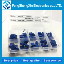 50pcs/lot New 3296W Multiturn Trimmer Potentiometer Kit High Precision Variable Resistor 500R 1K 2K 5K 10K 20K 50K 100K 200K 1M