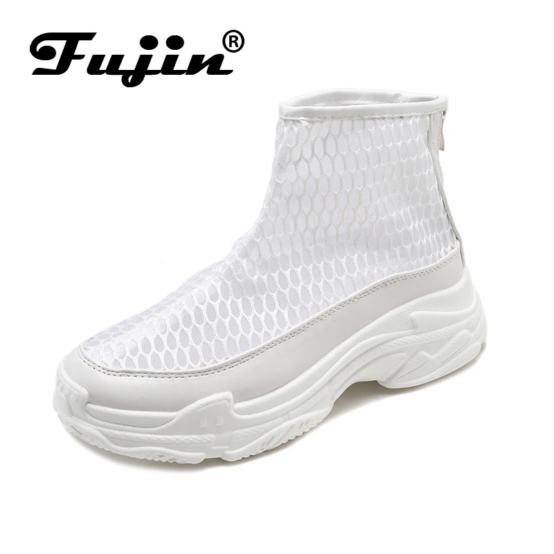Fujin/Прямая поставка женская обувь на плоской подошве Chaussure модная сетчатая