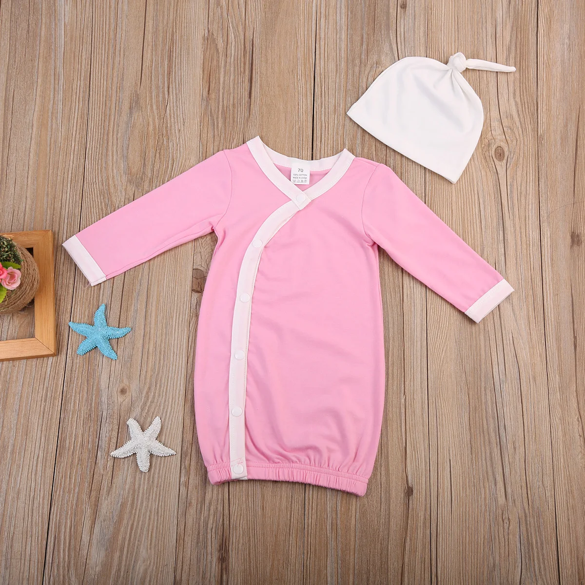 Одежда с длинными рукавами для новорожденных Ночная сорочка ночные рубашки комбинации теплая хлопковая одежда для сна для маленьких мальчиков и девочек