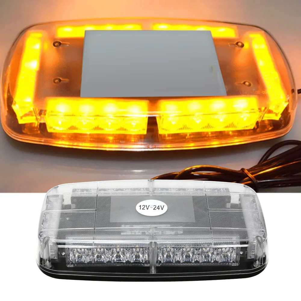 12v Police Car Roof Led Strobe Lights Bar Automobile Emergency Warning