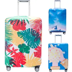 С цветочным принтом путешествия Чемодан чехол Защитный чемодан случае эластичная ткань защита багажа поездка аксессуары