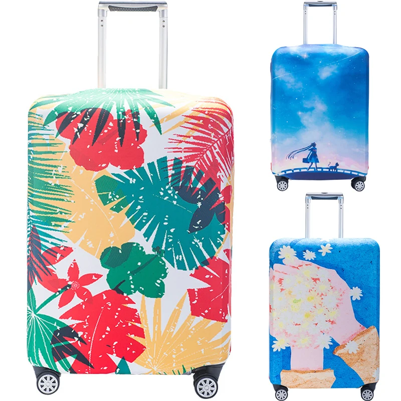 

Floral printing Travel Luggage Cover Protective Suitcase Case Elastic Fabric Baggage Protector Trip Accessories