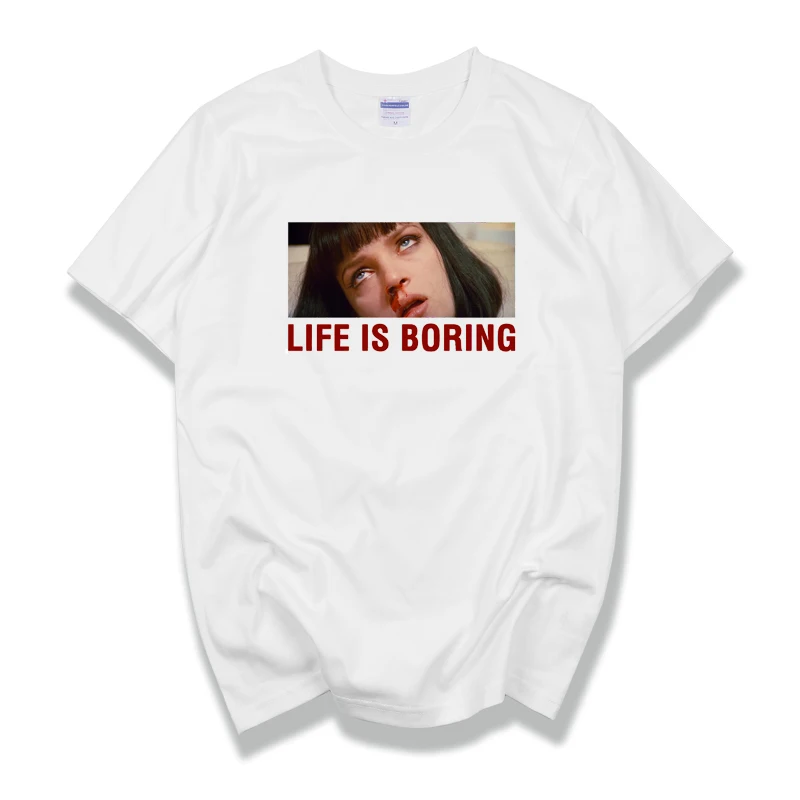 Футболка с короткими рукавами Life is Boring забавный Топ для мужчин и женщин 100% хлопок