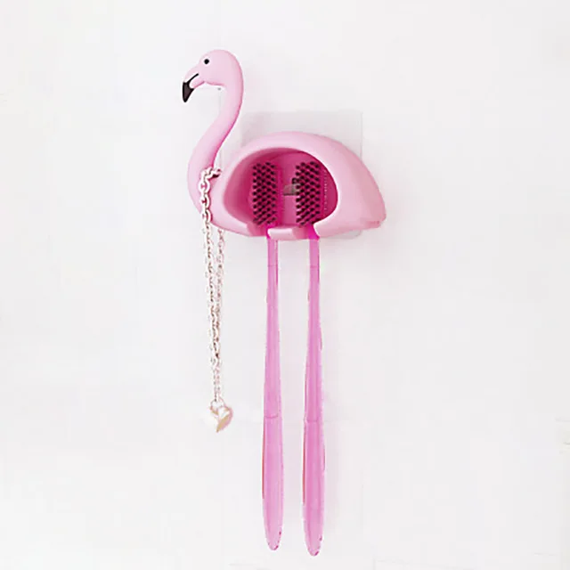 1 шт.. Подставка для зубных щеток в форме Фламинго настенный держатель для зубных щеток с 2 головками для защиты от пыли держатель для зубных