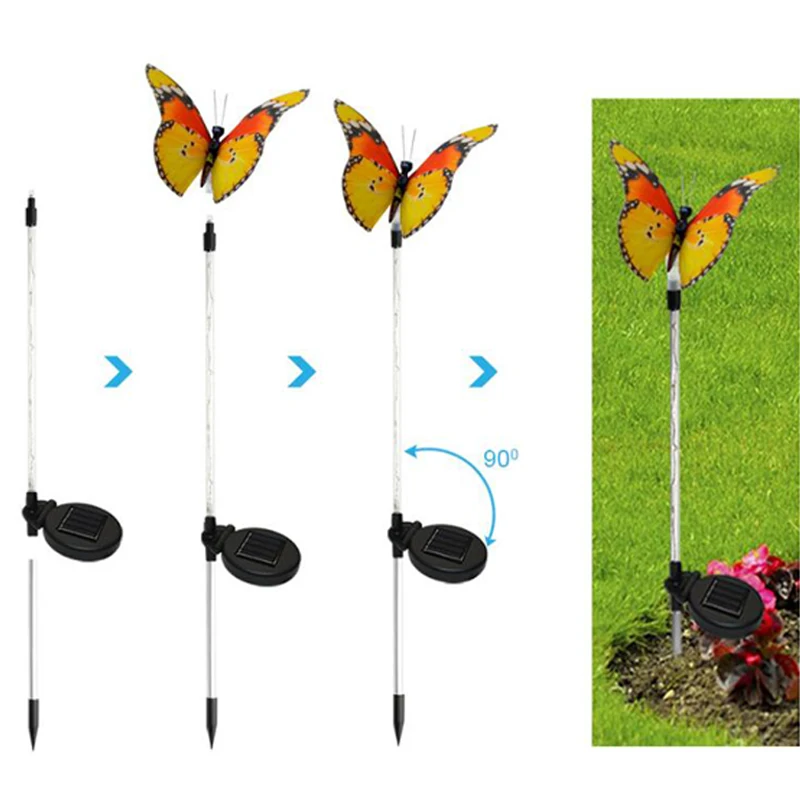 Solar Lamp Outdoor Waterproof  LED Solar Light Garden Light 7 Color Cycle Fiber Butterfly Lamps Yard Lawn Landscape Decoration (9)