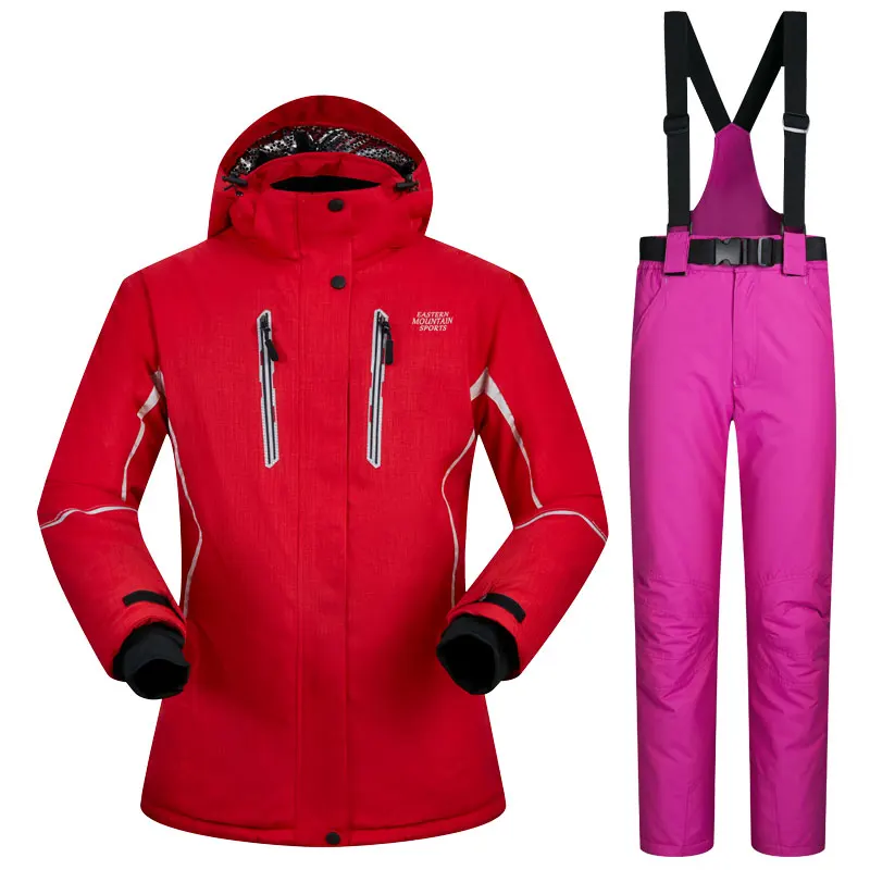 الشتاء بدلة تزلج النساء عالية الجودة يندبروف ماء تنفس الحرارية الثلوج السترات و السراويل التزلج على الجليد الدعاوى
