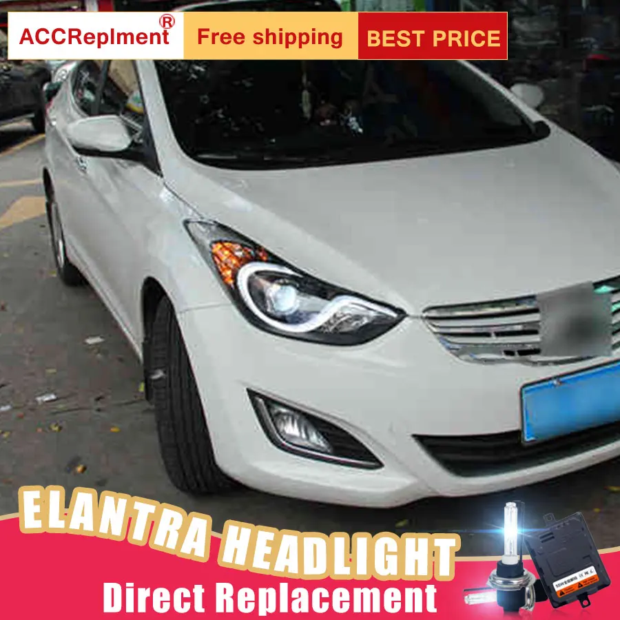 2 шт. светодиодный ные фары для Hyundai Elantra 2009-2012 Автомобильные ангельские глазки