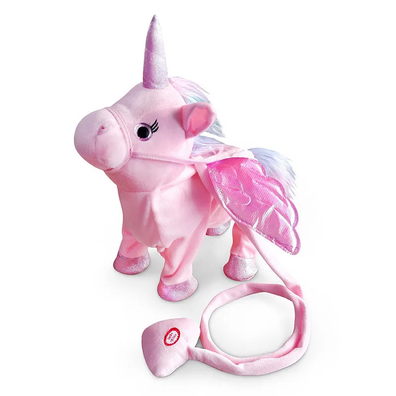 Cute Unicorn Doll Leash Flying Horse Can Walk Can Sing Plush Dolls For Poni Electric Unicorn Plush Toy Child Birthday Gift T0723 (8)