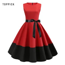 Женское летнее платье с поясом без рукавов элегантное РЕТРО 50s 60s Robe Rockabilly Swing Pinup без рукавов вечерние платья