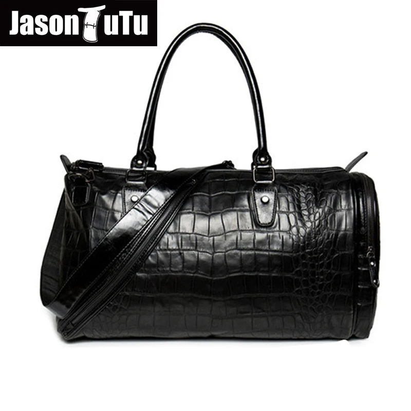 

JASON TUTU men messenger bags PU Leather Alligator High capacity travel bag Handbags & Crossbody bags Black Cool Tote Bags B179