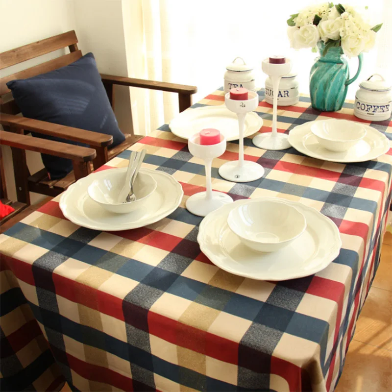 

Europe Plaid Table Cloth Rectangular Cotton Printed Tablecloth Home Wedding Decoration Table Cover toalha de manteles para mesa
