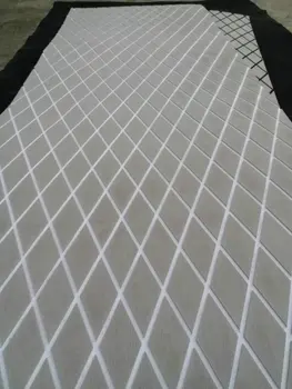 

Marine Boat EVA Foam Diamond Pattern Teak Decking Sheet Light Grey With White Stripes 700mm*1900mm*6mm 28" * 75" *1/4"
