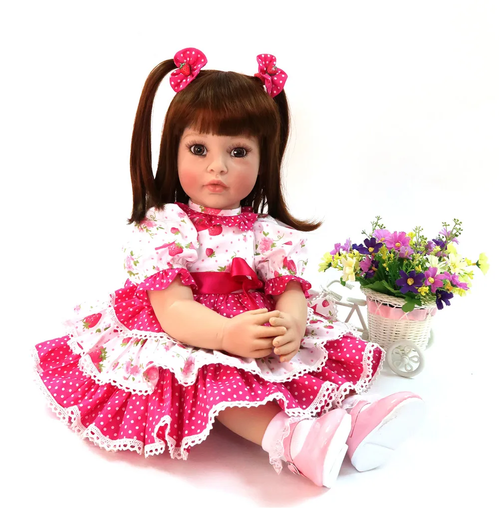 60 см силиконовая кукла-Реборн, игрушки 24 дюйма, виниловая кукла принцессы для маленьких девочек, bebe menina, кукла-Реборн, эксклюзивная модель, кукла-Адора