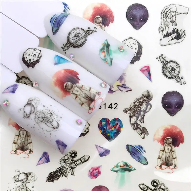 LCJ 1PC Nail Stickers Water Decal Animal Flower Plant Pattern 3D Manicure Sticker Nail Art Decoration