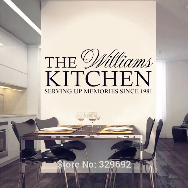 Personalized Family Kitchen Wall Decals Wall Stickers Home Decor Modern Style Stickers For Wall Decoration Kitchen Wall Stickers