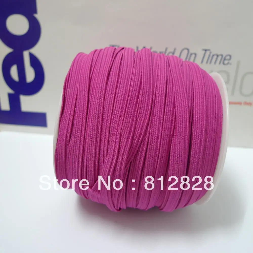 

50 Meters 1/4'' 6mm #24 Hot Pink Colored Skinny Notebook Elastic