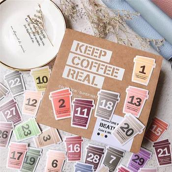 

31Pcs Vintage Numer Stationery Stickers Kawaii Label Stickers Bullet Journal Paper Sticker For Kid DIY Scrapbooking Diary Albums