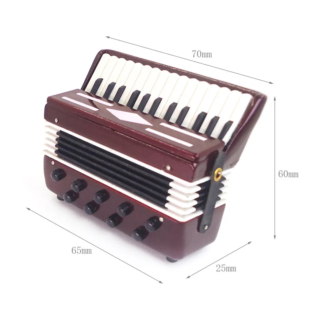 1PC Exquisite Cute Dollhouse Miniature 1:12 Mini Accordion Instrument Living Room Kids Pretend Play Toy Miniature C624