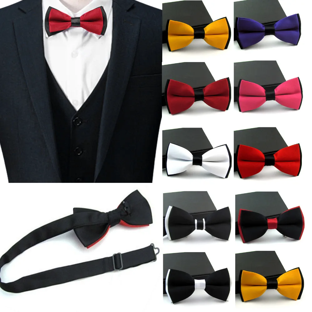 Новинка, атласный мужской галстук для свадьбы, вечеринки, необычный простой галстук, галстук-бабочка, галстуки для мальчиков, бизнес бабочка, Официальный однотонный цвет, PSJ0145