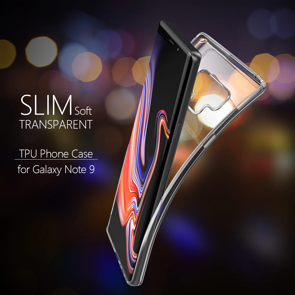 

For Samsung Galaxy Note 9 TPU Soft Slim Silicon Transparent Clear Bumper Phone Shockproof Flexible cover for samsung note9 cases