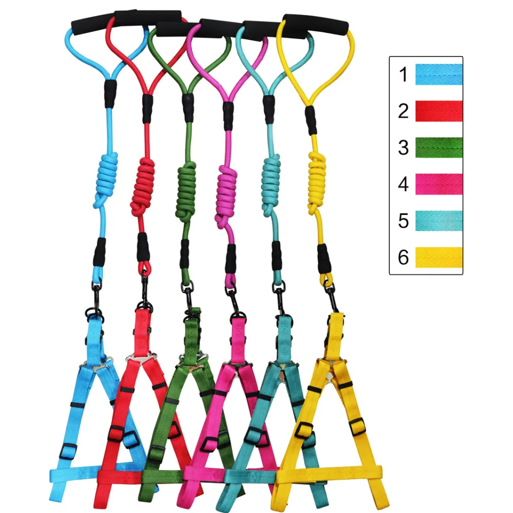 Wonderpup Colorful Polyeste Dog Harness Pet Walking Harness Lesh