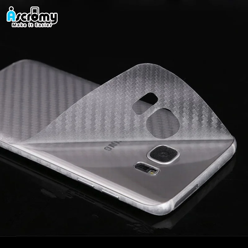 

Ascromy Carbon Fiber Back Skin Phone Stickers For Samsung Galaxy S7 edge S7edge galaxys7edge Cell Protection Mobile Accessories