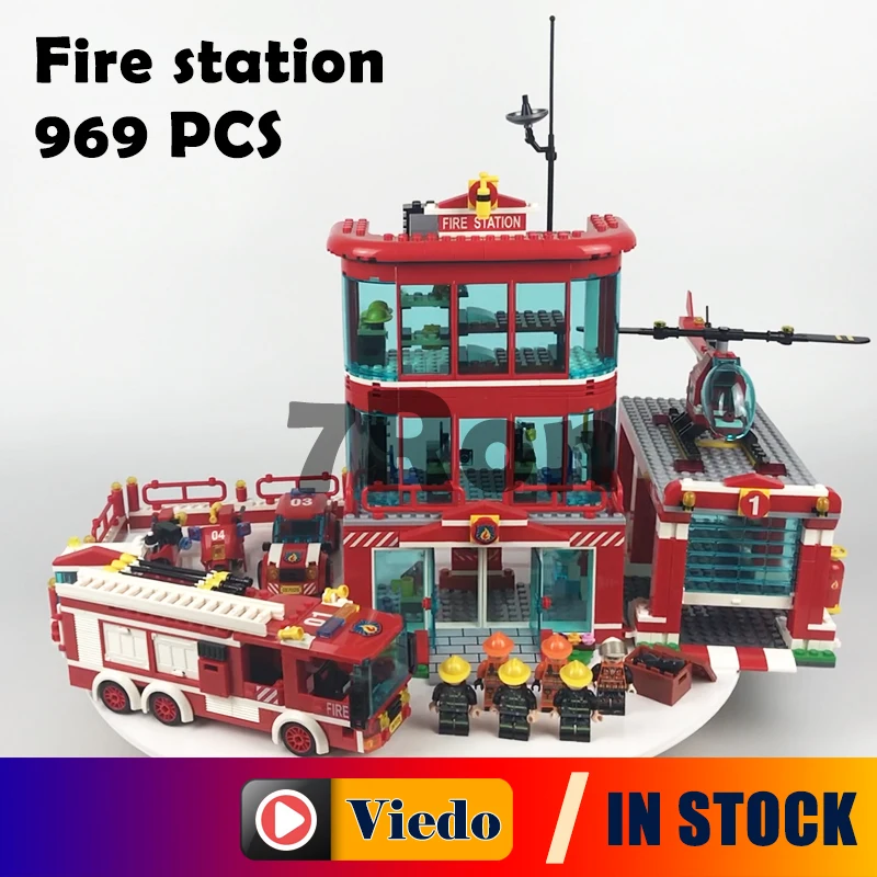 

Model building toys hobbies General Fire Bureau Firefighting 7025 Compatible With Blocks City Educational DIY Bricks