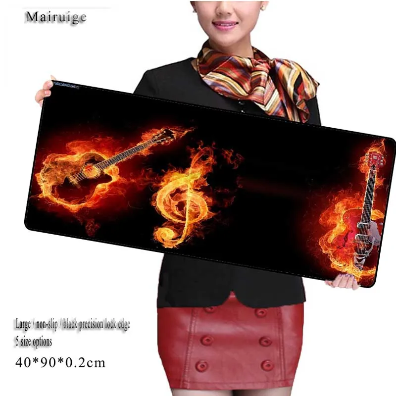 Mairuige Guitar In Fire Gaming Mouse Tablet Pad Large Game