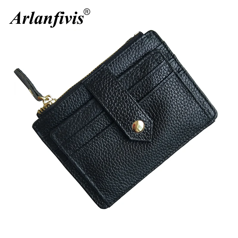 Genuine Leather Arlanfivis Small Fashion Bag Mini Wallet Muti Card Slots Credit Holder Large Capacity Coin Purse portfel | Багаж и сумки