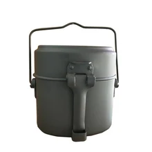 Army Lunch Box 3pcs in 1 Outdoor Camping Travel Tablewares WWII Germany Military Mess Kit Canteen Kettle Pot Food Cup Bowl