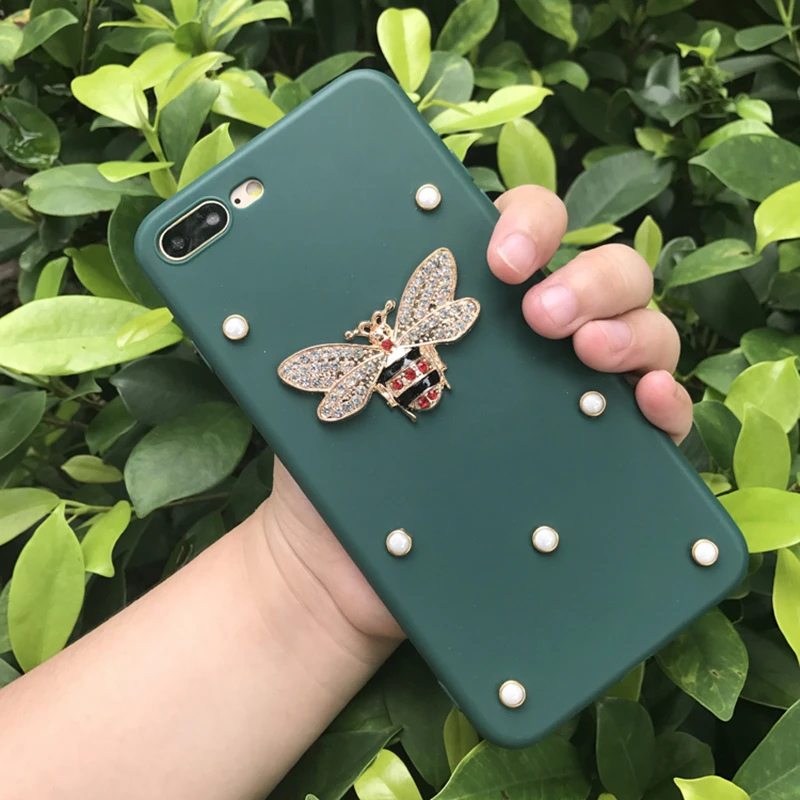 Aoweziic Honeybee soft silicone For iphone XS MAX XS XR 6s 7plus mobile phone shell X set to prevent 8Plus female diamond drill