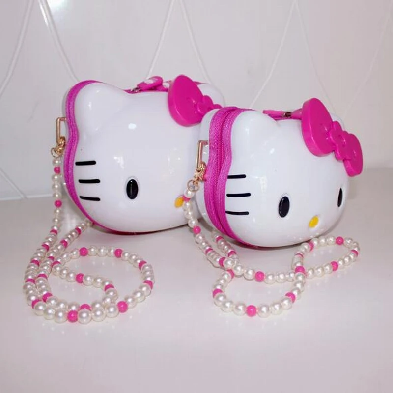 Мультяшная сумка на цепочке с котенком hello kitty, Высококачественная Милая сумка через плечо, лучший подарок для девочки