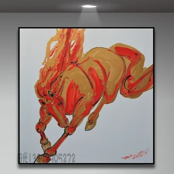 

Living room home decoration painting modern simple high quality hand painted animal horse oil painting abstract painting hotel