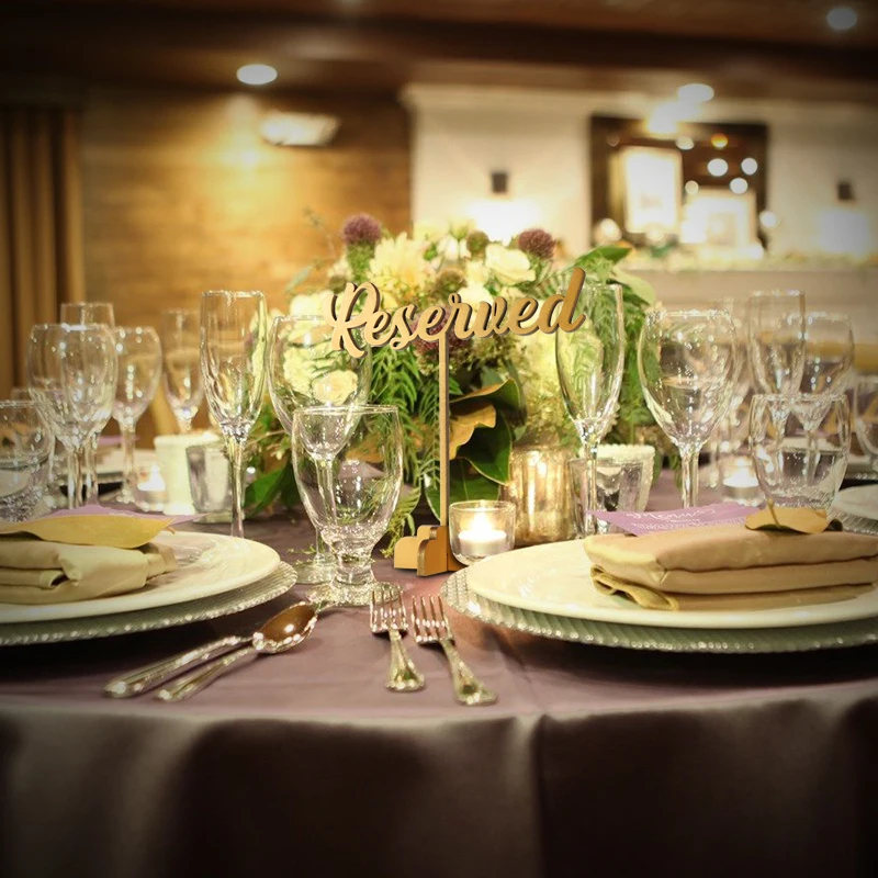 

5p Reserved Sign Reserved Wedding Sign Freestanding Reserved Table Sign Wood Reserved Table Sign Wedding decor table 7 in. tall