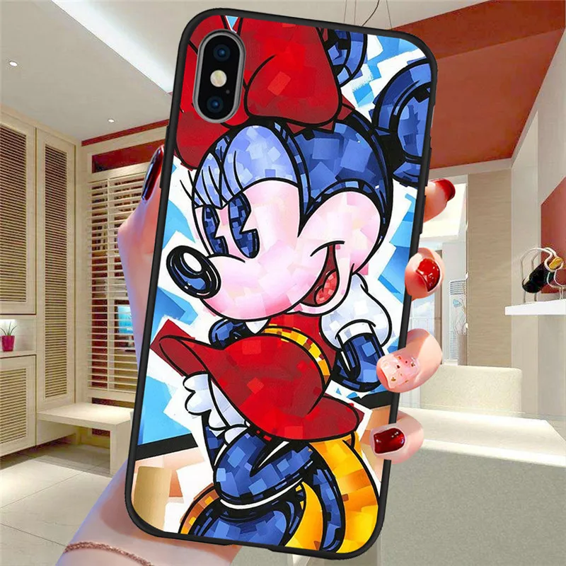 Мультфильм для iPhone X XR XS Max 5 5S SE 6 6S 7 8 Plus Oneplus 5T Pro 6T чехол для телефона Funda Coque Etui funda capinha mouse - Цвет: H1871