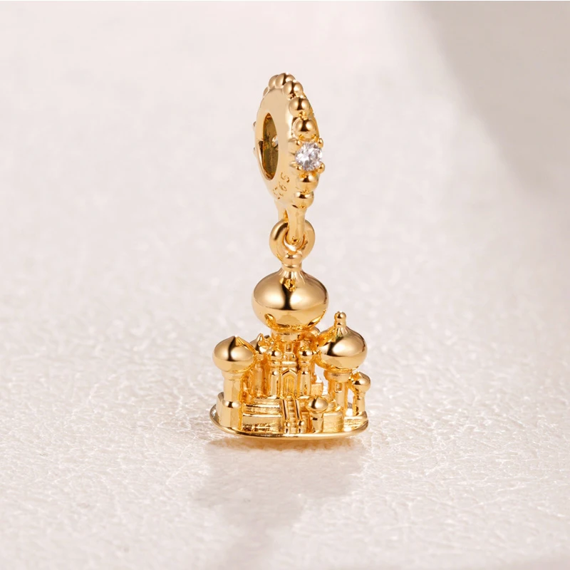KAKANY 2019 Mother's Day New 925 sterling silver Disne SHINE ALADDIN AGRABAH CASTLE HANGING CHARM Women's Fashion Jewelry
