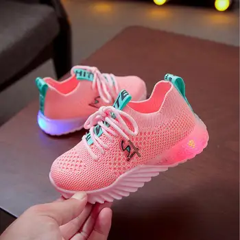 

Children Kid Baby Girls Boys Letter Led Luminous Sport Run Sneakers Casual Shoes chaussure enfant basket enfant garcon chaussure