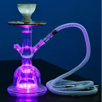 

New Acrylic Hookah Shisha with Color LED Light Tobacco Plate Bowl Hose Nargile Sheesha Narguile Chicha Shisha Hookah Set