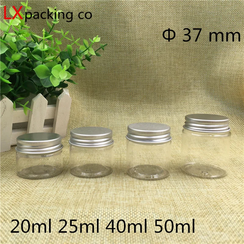 

30 pcs Free Shipping 30 40 50 80 g/ml Empty clear Plastic Cans For Spices Storage Butter Cream Sample gold lid Pack Containers