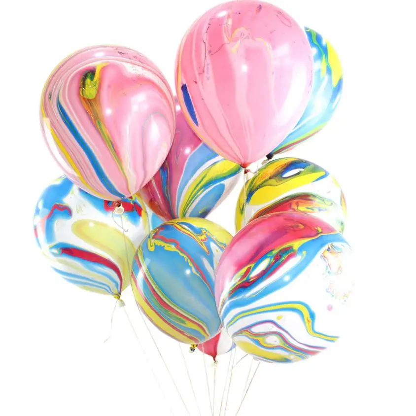 

Hot 10Pcs/Lot Marble Agate Latex 12 Inch Balloon Party Birthday Celebrate Decor Baby Show Air Balloon #A