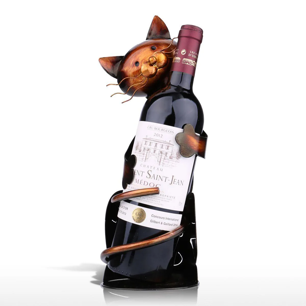 Образный держатель для бутылки вина полка фигурка практичный держатель в виде статуэтки для винной бутылки офисный Декор винный стеллаж - Цвет: Ancient red copper