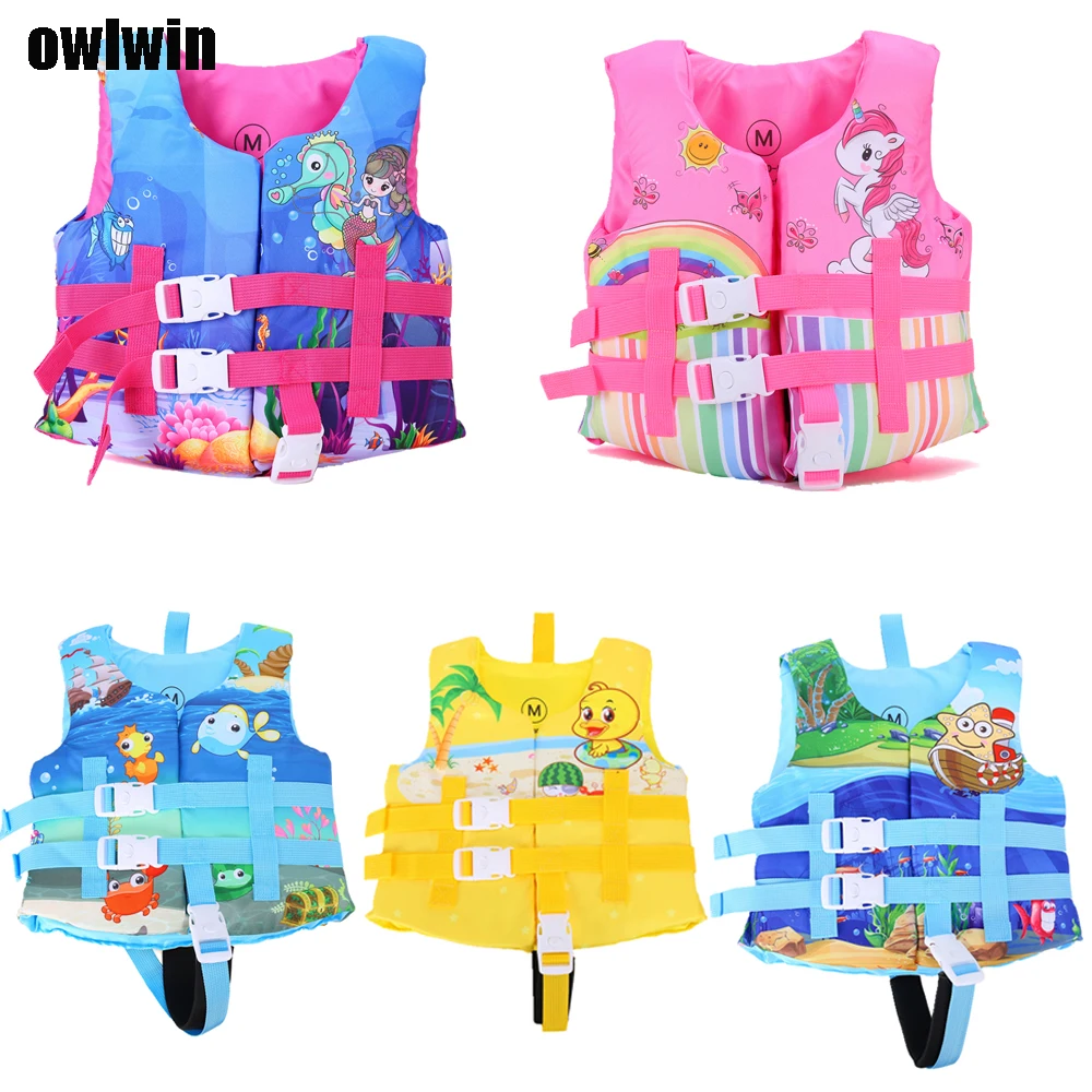 2021 Kids Life Vest Floating Girls Jacket Boy Swimsuit Sunscreen Floating  Power Swimming Pool Accessories for Drifting Boating