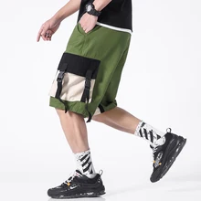 Летний стиль хип хоп камуфляжные мужские шорты Карго Лоскутная уличная хип хоп повседневные мужские шорты спортивные шорты ABZ430