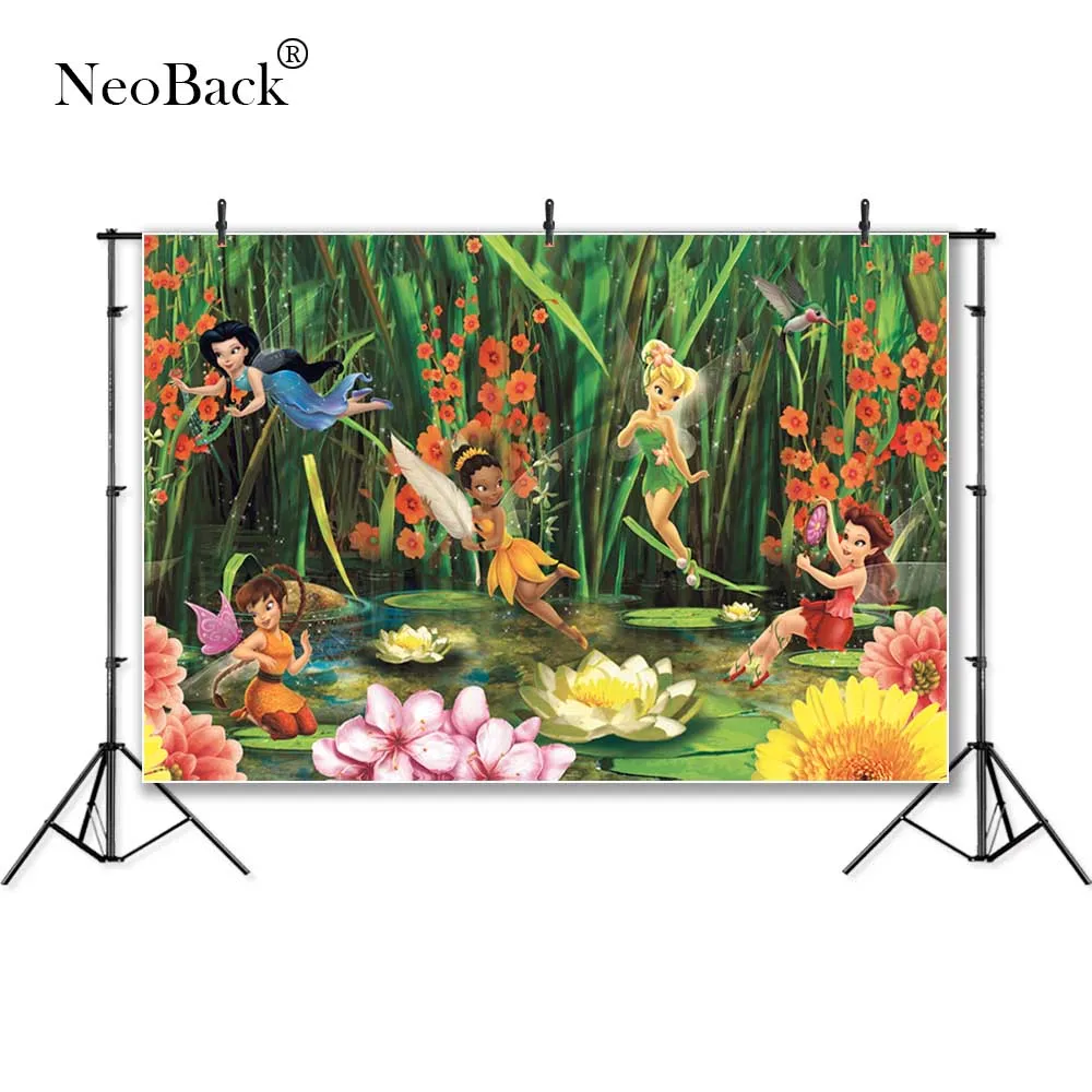 

Thin Vinyl Fairy Tale Land Tinker Bell Princess Mushroom baby children kids Banner Photography Background studio Photo Backdrop