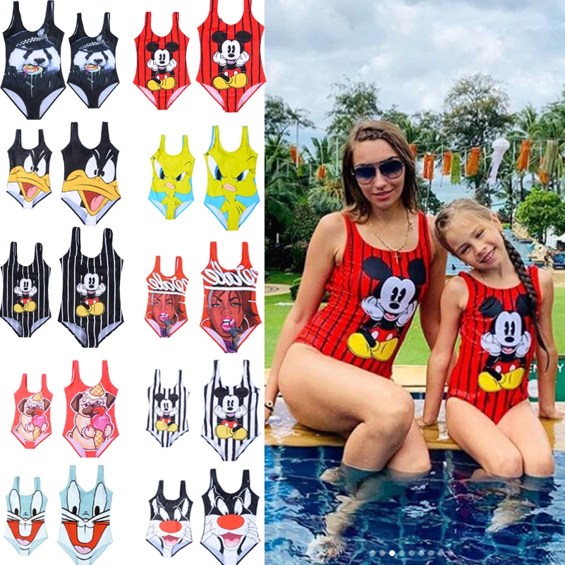 Swimwear Women Family Matching Swimsuit Woman 2019 One Piece Swimsuit Girls Bathing Costume One Piece Bikini Jumpsuit Swim Wear-0