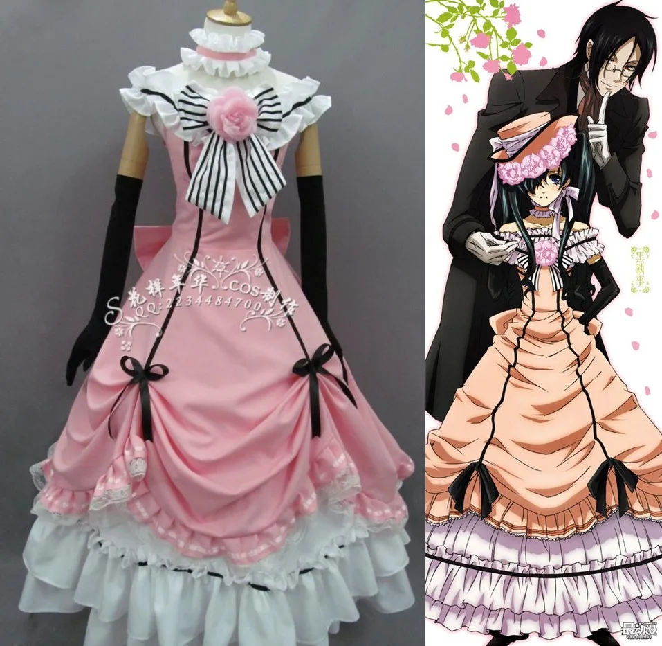 Us 56 69 10 Off Anime Black Butler Kuroshitsuji Ciel Girls Cosplay Costume Pink Fancy Dress Adult Halloween Costumes For Women Customize On