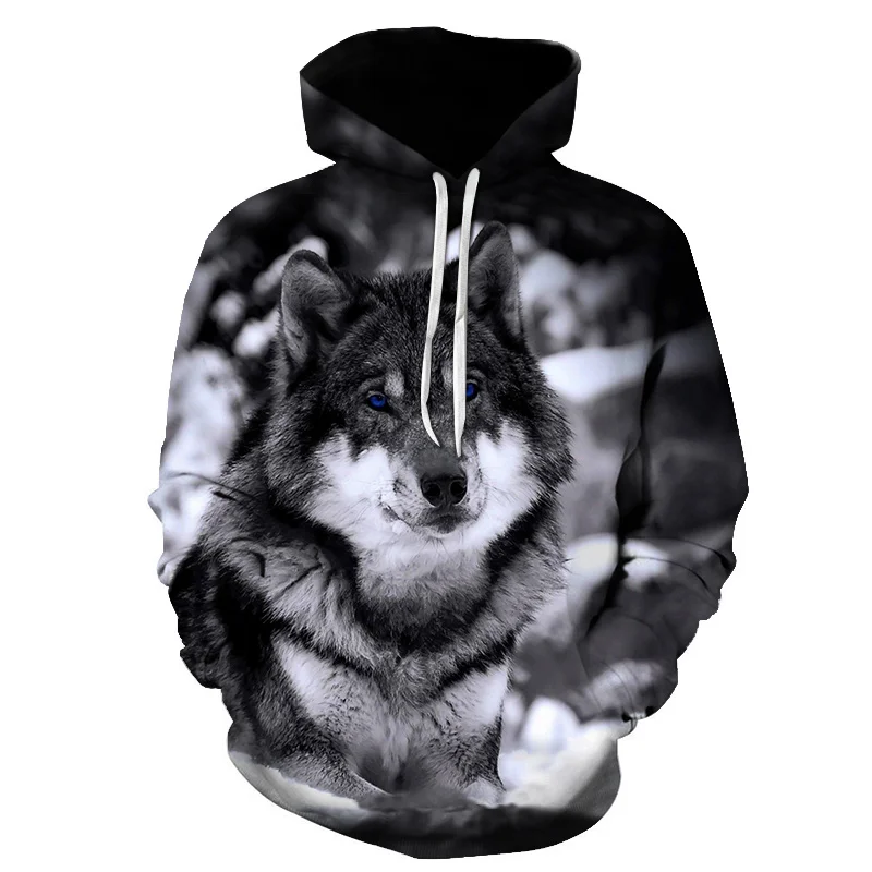 Skup Gorąca sprzedaż wilk bluzy z nadrukiem mężczyźni 3d bluzy z kapturem marki bluzy z kapturem bluzy z kapturem damskie jakości swetry moda dresy zwierząt Streetwear