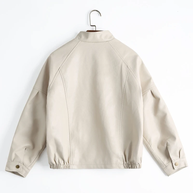 FTLZZ Новая Осенняя Женская винтажная куртка из искусственной кожи Harajuku бейсбольная форма короткий дизайн свободный крой искусственная кожа уличная верхняя одежда